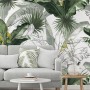 Charcoal Banana Leaf Wallpaper Wallpaper Mural
