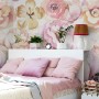 Pink Peony Floral Bouqet Pattern Wallpaper Mural