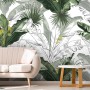 Charcoal Banana Leaf Wallpaper Wallpaper Mural