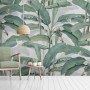 Watercolor Banana Leaf Wallpaper Mural
