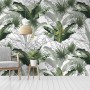 Charcoal Banana Leaf Wallpaper Wallpaper Mural