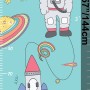 Kids Space Growth Chart Wall Sticker Decal