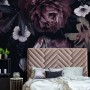 Dark Floral Claret Peony Floral Wallpaper Mural
