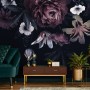 Dark Floral Claret Peony Floral Wallpaper Mural