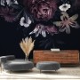 Dark Floral Claret Peony Floral Wallpaper Mural