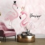 Powder Pink Flamingo Wallpaper Mural