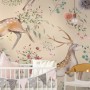 Nursery Vintage Floral with Deer Wallpaper Mural