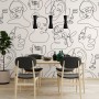 Elegant Abstract Faces Wallpaper Mural
