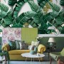 Watercolor Banana Leaf Pattern Wallpaper Mural