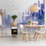 Black Green Dark Cityscape Wallpaper Mural