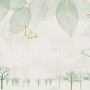 Leaf Veins with Little Forest Pattern Wallpaper Mural
