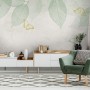 Leaf Veins with Little Forest Pattern Wallpaper Mural