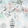 Hanging Keys on Floral Tree Wallpaper Mural