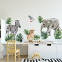 Kids Tropical Animals with Leafs Wall Decal Sticker