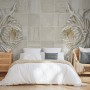 3D Embossed Look Marble Sunflower Wallpaper Mural