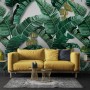 Watercolor Banana Leaf Pattern Wallpaper Mural