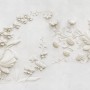 3D Embossed Look Cement Lily Flower Wallpaper Mural