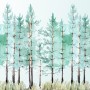 Pine Tree Painting Wallpaper Mural
