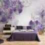 Purple Ornament Floral with Little Butterfly Wallpaper Mural