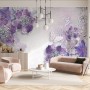 Purple Ornament Floral with Little Butterfly Wallpaper Mural