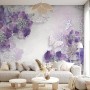 Purple Ornament Floral with Little Butterfly Wallpaper Mural
