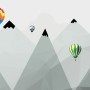 Kids Mountains Hot Air Balloon Wallpaper Mural