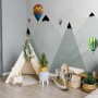 Kids Mountains Hot Air Balloon Wallpaper Mural
