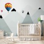 Kids Mountains Hot Air Balloon Wallpaper Mural