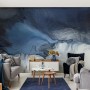 Abstract Dark Blue Brush Wallpaper Mural