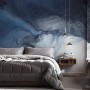Abstract Dark Blue Brush Wallpaper Mural