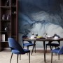 Abstract Dark Blue Brush Wallpaper Mural