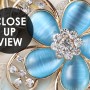 Blue Floral with Jewellery Leaf Wallpaper Mural