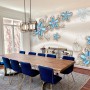 Blue Floral with Jewellery Leaf Wallpaper Mural