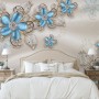 Blue Floral with Jewellery Leaf Wallpaper Mural