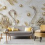 3D Look Swan and Leaf with Water Pattern Wallpaper Mural