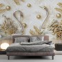 3D Look Swan and Leaf with Water Pattern Wallpaper Mural