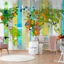 Kids World Map on the Colorful Wood Wallpaper Mural