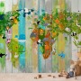 Kids World Map on the Colorful Wood Wallpaper Mural