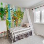 Kids World Map on the Colorful Wood Wallpaper Mural