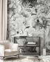 Dark Floral Charcoal Rose Flower Wallpaper Mural