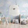 Cartoon Bear with Nightscape Wallpaper Mural