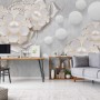 3D Look White Pearl Flower Wallpaper Mural