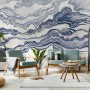 Nordic Abstract Waves Wallpaper Mural