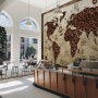 3D Looking Coffee Map Wallpaper Mural
