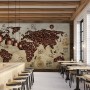 3D Looking Coffee Map Wallpaper Mural