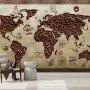 3D Looking Coffee Map Wallpaper Mural