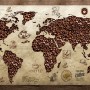 3D Looking Coffee Map Wallpaper Mural