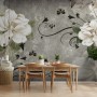Vintage Cream Flowers Art Wallpaper Mural
