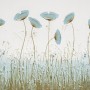 Oil Painting Blue Poppy Flowers Wallpaper Mural