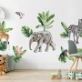 Kids Tropical Safari Animals Set Wall Decal Sticker